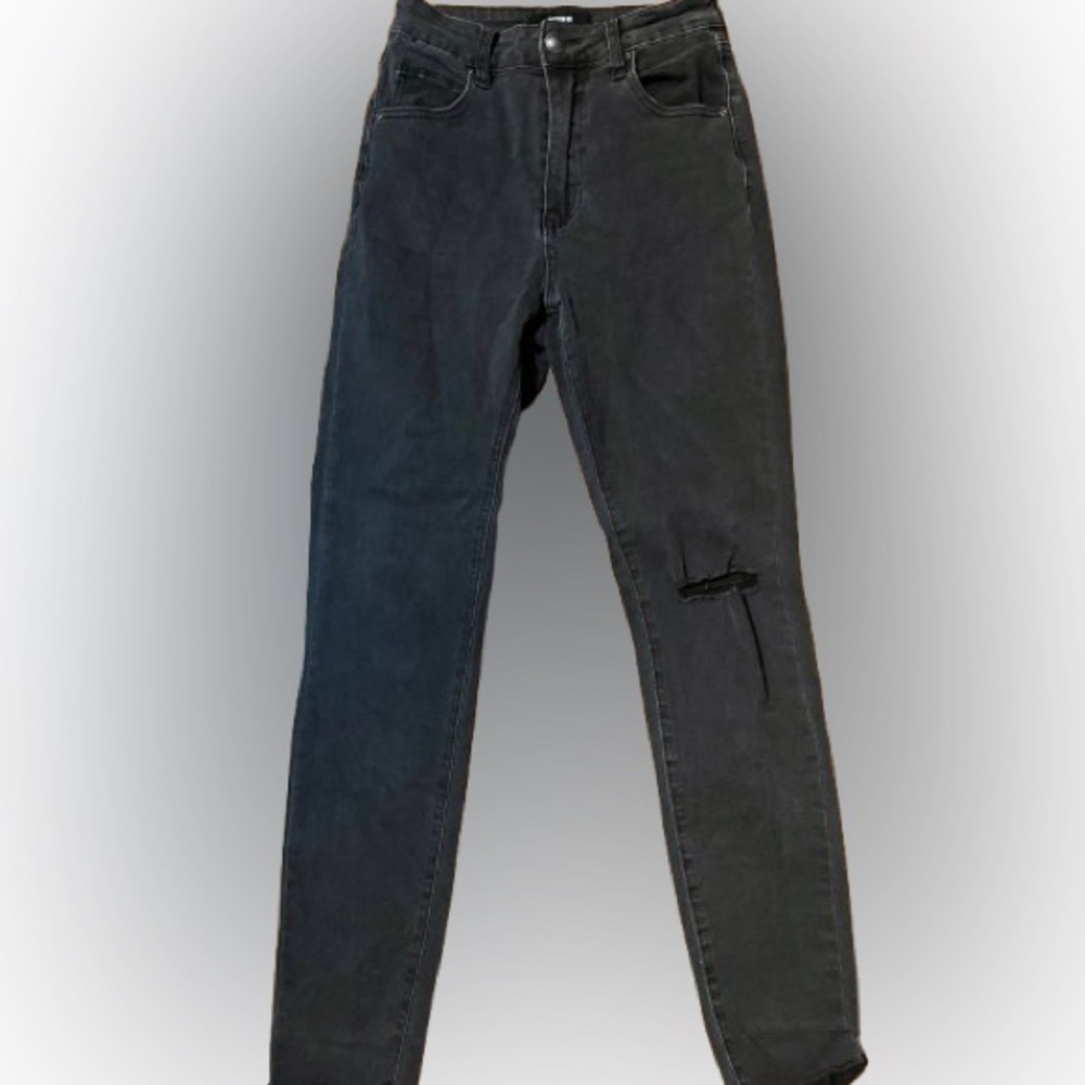 Cotton:On High Cropped Skinny Women's Distressed Black Jeans Size 2